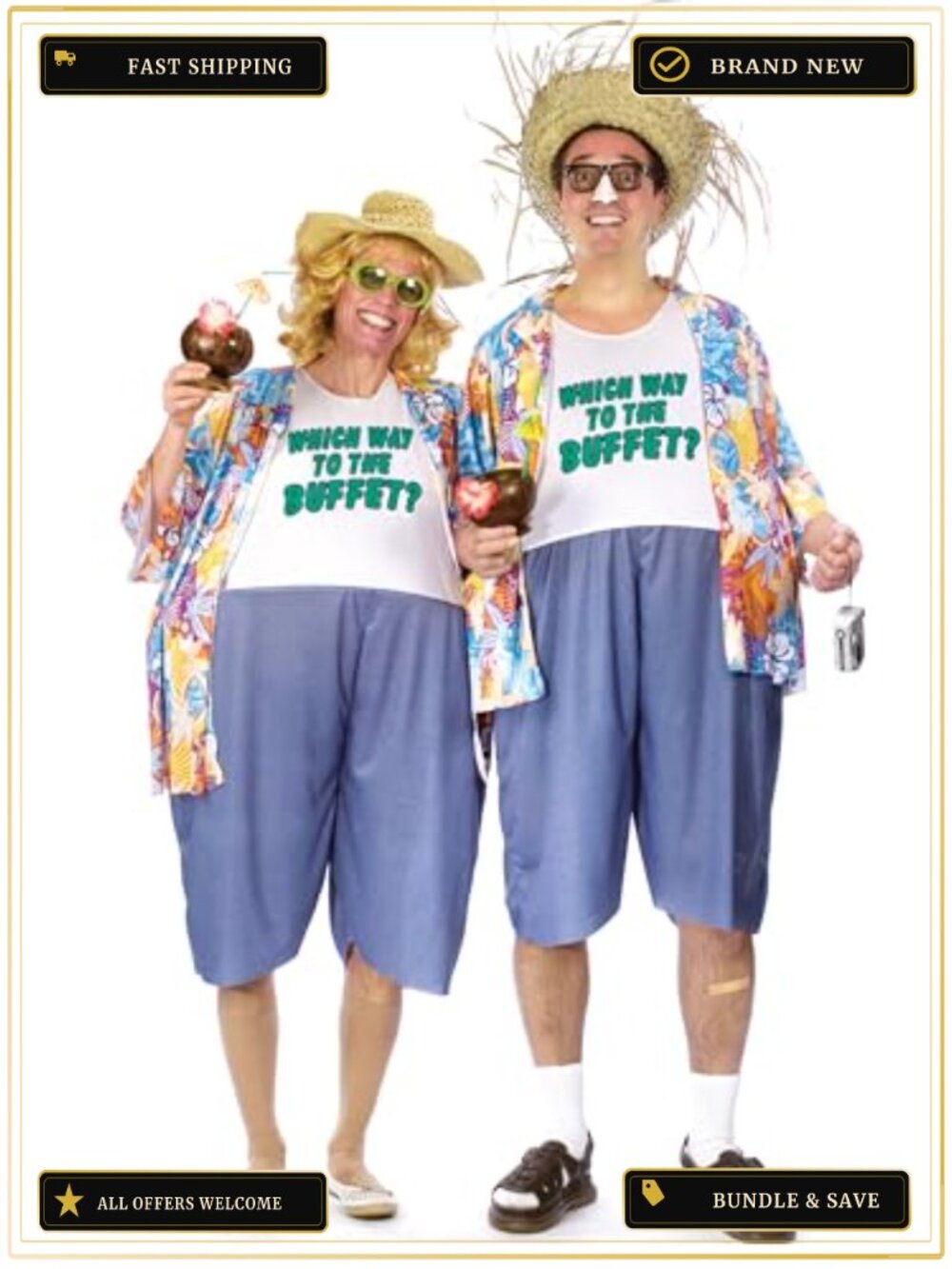 Hoop Waist Jumpsuit Hawaiian Shirt Costume for Adults